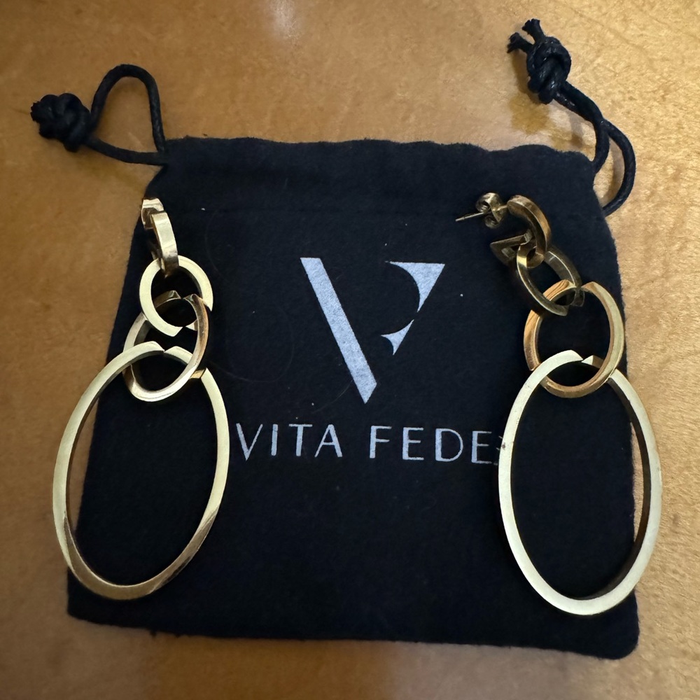 Vita Fede stainless steel with gold finish earrings